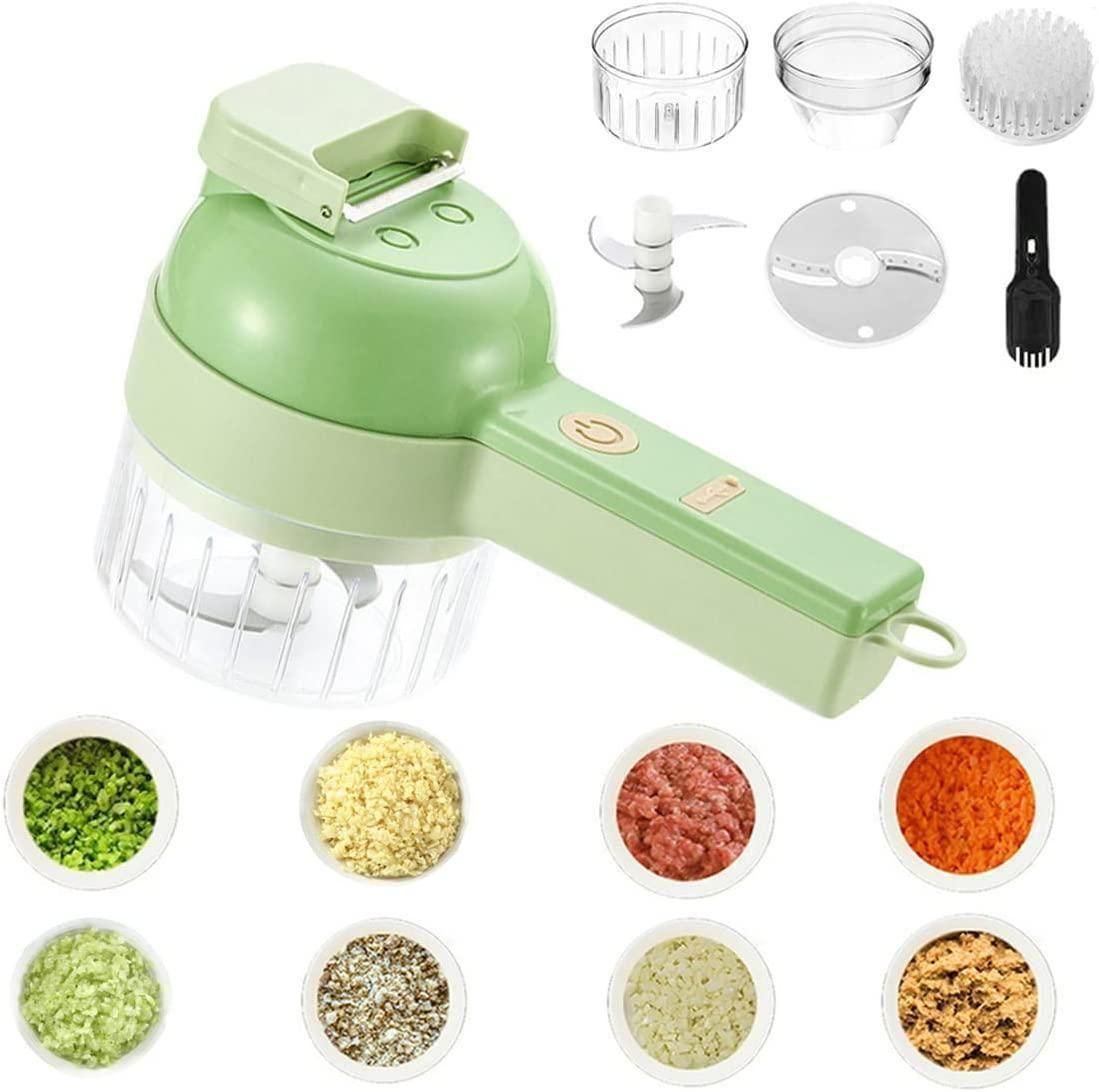 4-in-1 Portable Electric Vegetable Cutter Set | Slice, Chop, Grind & Peel in Seconds