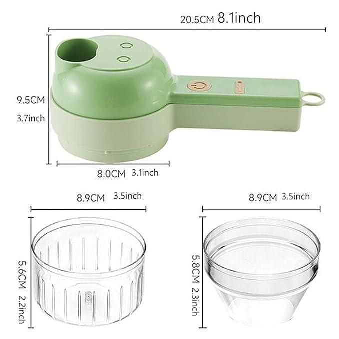 4-in-1 Portable Electric Vegetable Cutter Set | Slice, Chop, Grind & Peel in Seconds