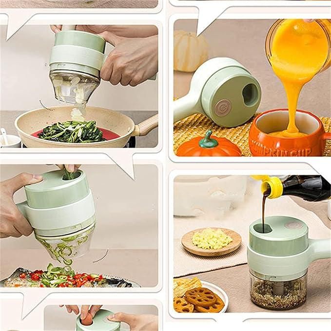 4-in-1 Portable Electric Vegetable Cutter Set | Slice, Chop, Grind & Peel in Seconds