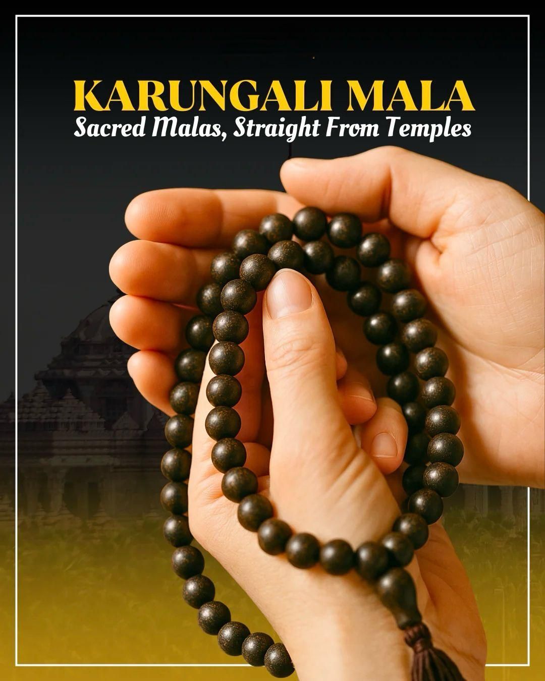🖤 Original Karungali Mala – 108 Beads | Premium Ebony Wood | Spiritual & Healing Mala 🖤